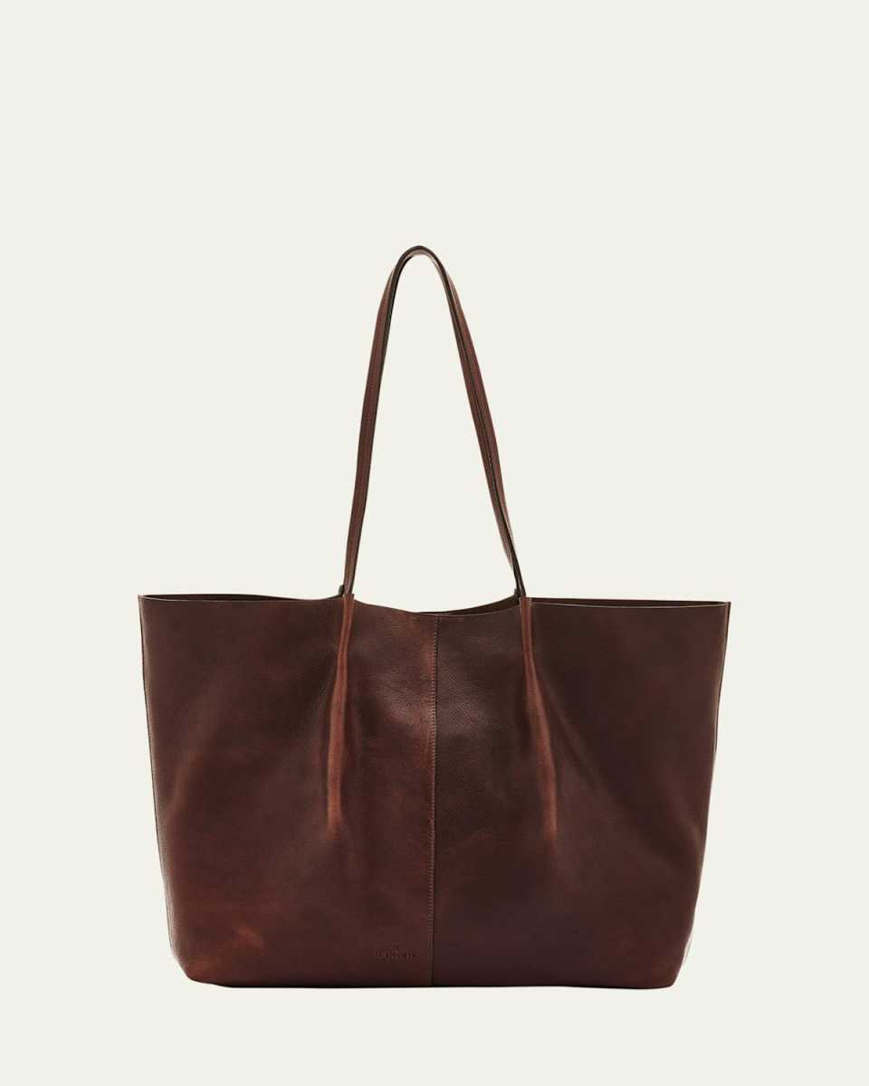 Nina Pleated Leather Tote Bag